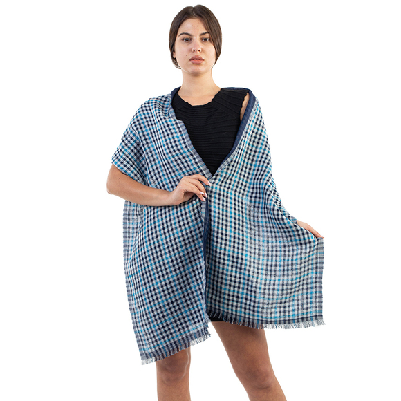 Ermenegildo Zegna Scarf Women size 38X198 Light Blue